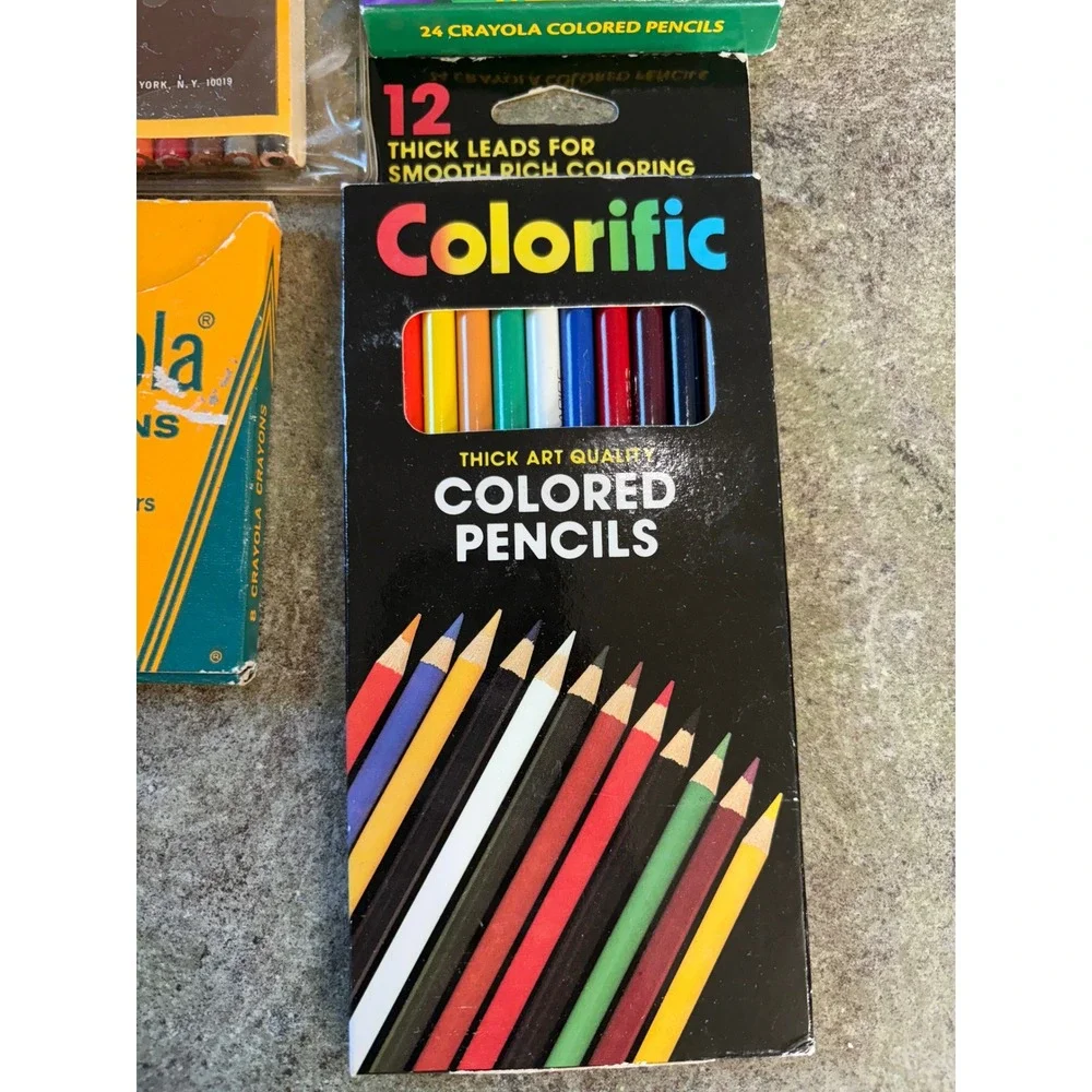 Vintage Art Bundle Crayola Colored Pencils Crayons Colorific Coloray by Venus